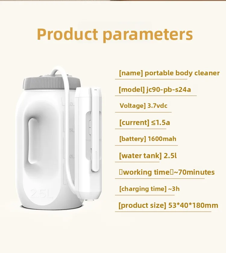 Newest Foldable Nozzle Portable Bidet Sprayer with 1600mAh Rechargeable Battery Handheld Travel Toilet Personal Hygiene Device manufacture