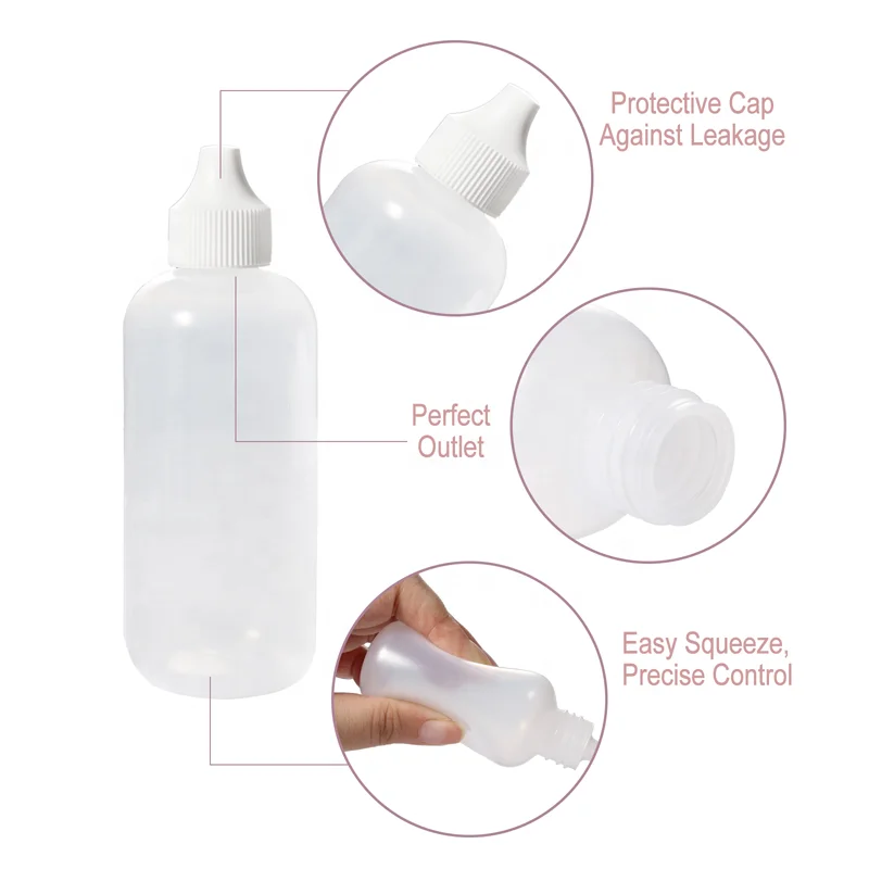 15ml 30ml 60ml 120ml 2oz Lace Wig Glue Liquid Foundation Toothplaste Bottle Empty Plastic Soft Ldpe Eye Drops Oil Dropper Bottle