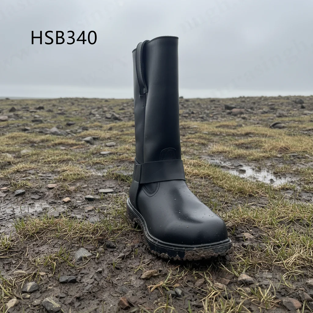 ZYF, Lagerabwicklung: Lange, säurebeständige Bergarbeitssicherheitsschuhe – Fabrikpreis – Sicherheitsstiefel aus Vollnarbenleder mit Stoßschutz – Modell HSB340