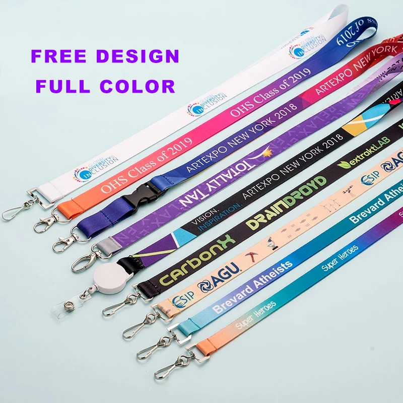Exhibition Lanyards Custom Full Color Design Print Sublimation Lanyards For  Promotion Meeting 500pcs - Mobile Phone Straps - AliExpress