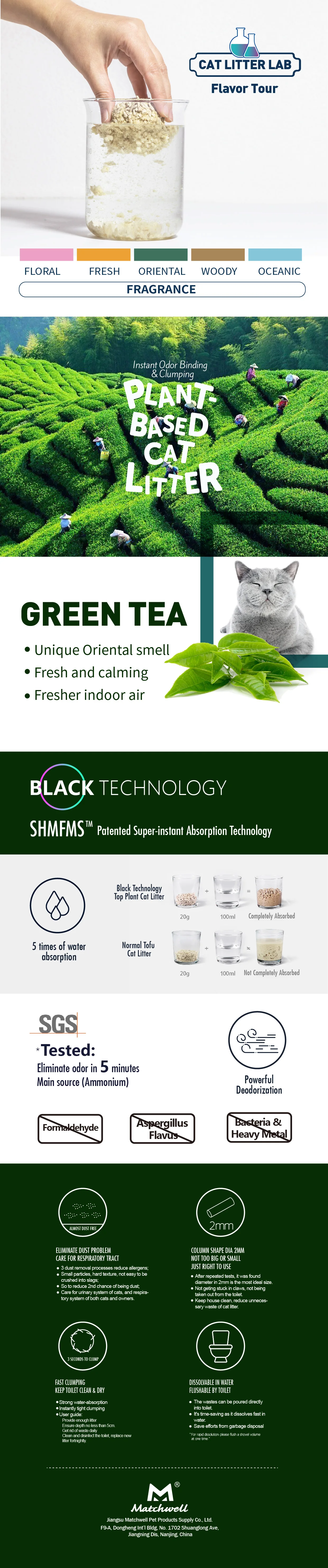 Food Grade 6l Natural Tofu Cat Litters Biodegradable Fast Clumping