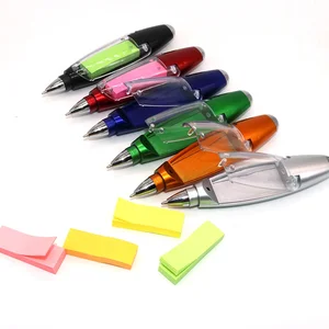 4 in 1 Multifunction Novelty Creative Led Light Lanyard Ballpoint Pens with Sticky Note