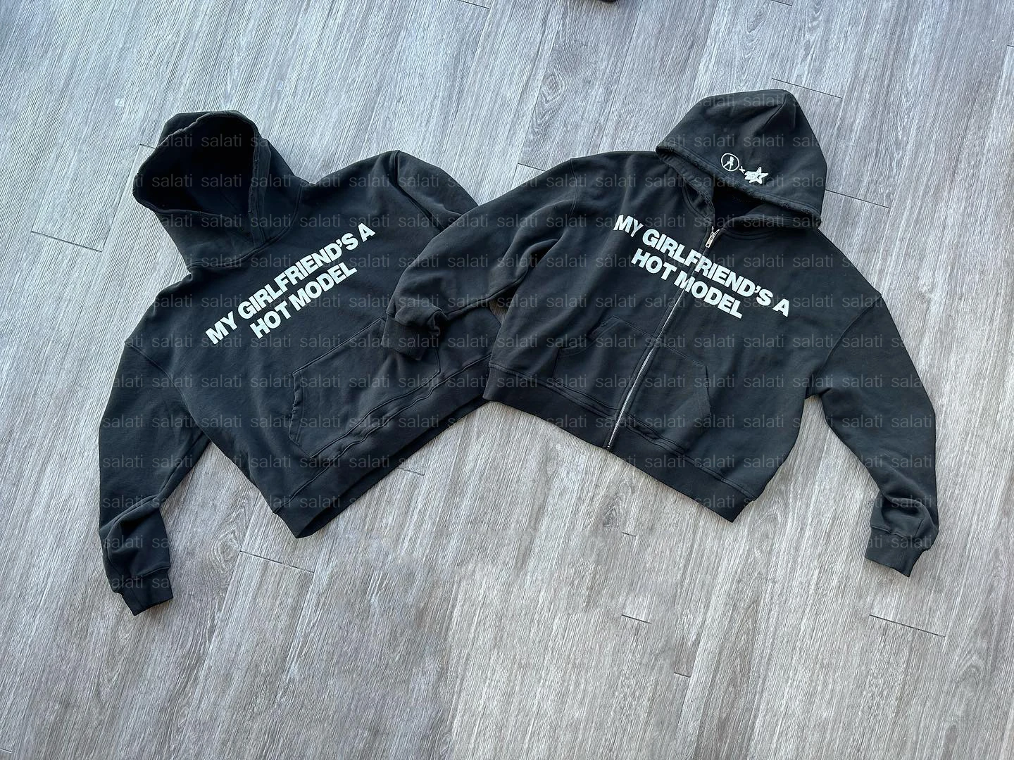 Custom Y2K Distressed Hoddies Jacket 100% Cotton French Terry Screen Print Sun Faded Acid Wash Zip up Unisex Cropped Hoodies Men gallery 8