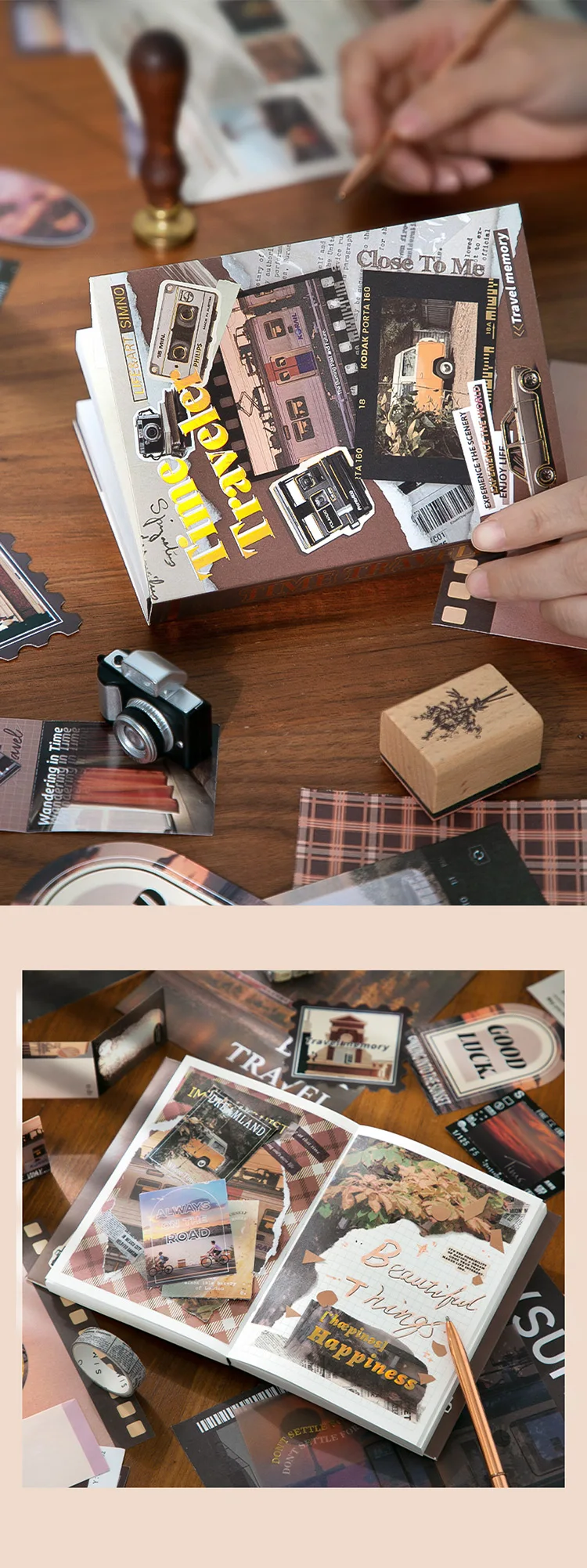 Simno Vintage Aesthetic Scrapbook Kit For Bullet Junk Journal ...