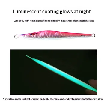 New Style Japanese Iron Plate Lure Lead Metal Jig Artificial Hard Bait Glow-in-the-Dark Laser 60g-120g – Metal Jig – view 4