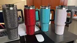 Стакан с горным хрусталем 40 унций стакан для приключений соломинкой из нержавеющей стали