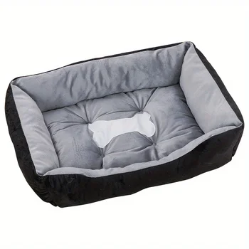 Cozy Pet Bed House with Square Cushion Soft and Breathable Sleeping Sofa for Large Dogs and Cats Solid Pattern