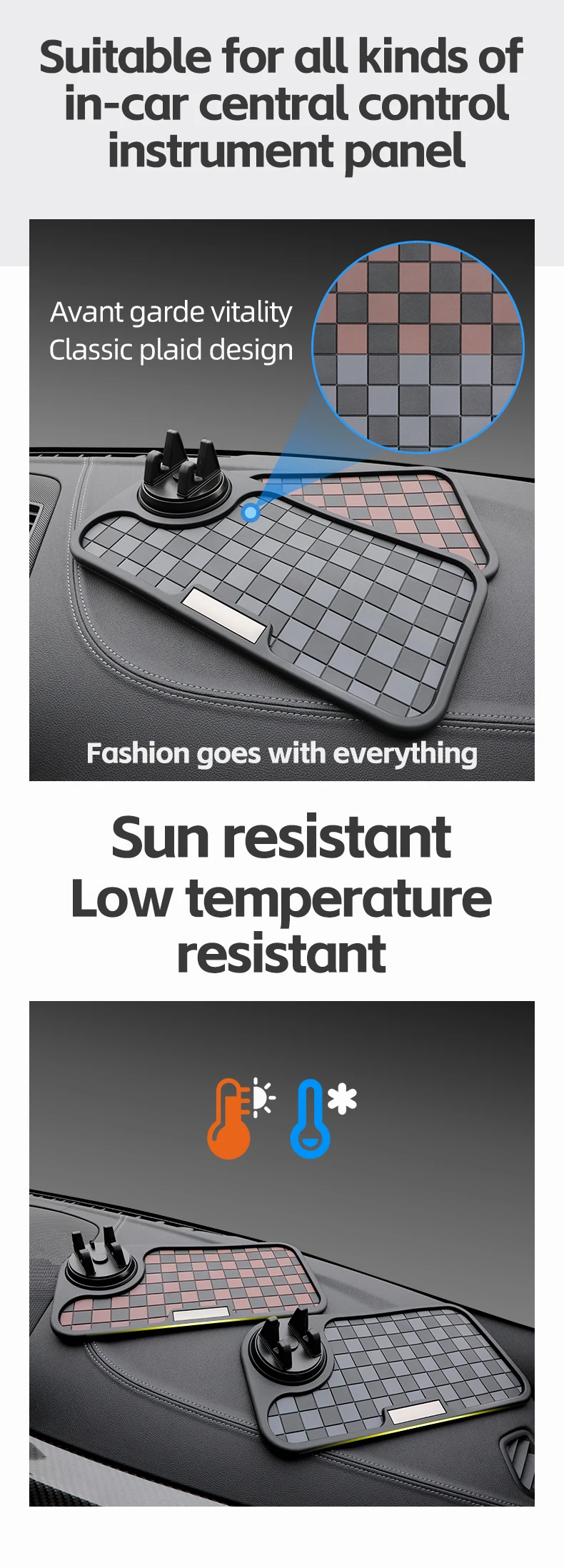 Universal Car Dashboard Anti-Slip Rubber Pad by Kelenate