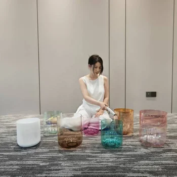 EAST New Colorful 432HZ Quartz Singing Bowl, Meditation Bowl