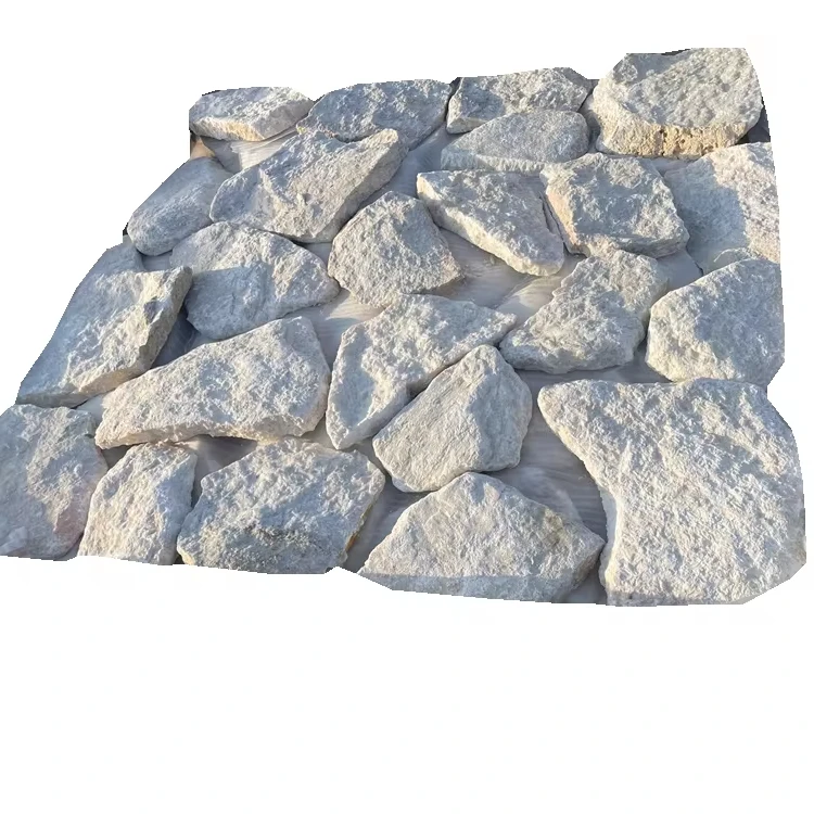 Natural stone random pearl white quartzite veneer cladding for exterior ...