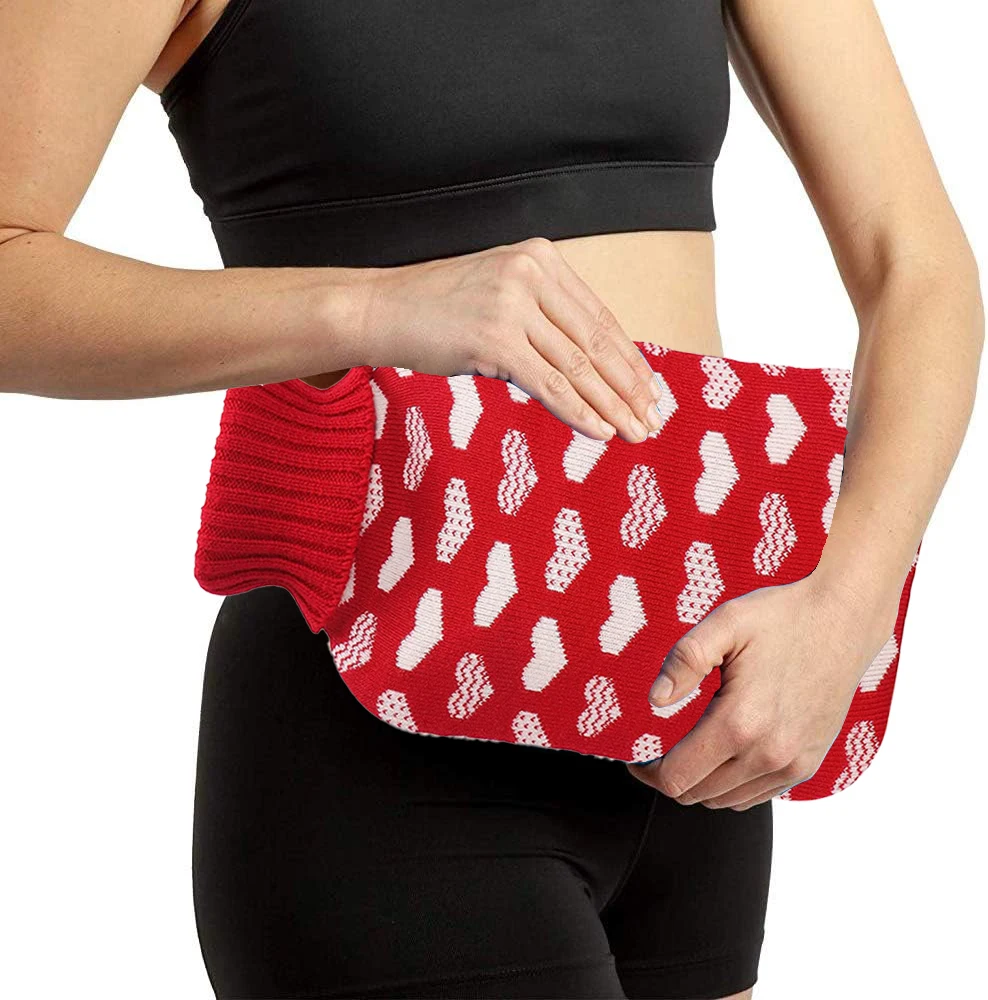 1l 2l long term insulation wearable hot water bottle bag rubber knit cover for neck shoulder cramp pain relief foot hand warmer