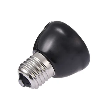 Hot 25W 50W 75W 100W E27 Pet Heat Lamps Reptiles Black Infrared Ceramic Emitter for Reptile Lamp