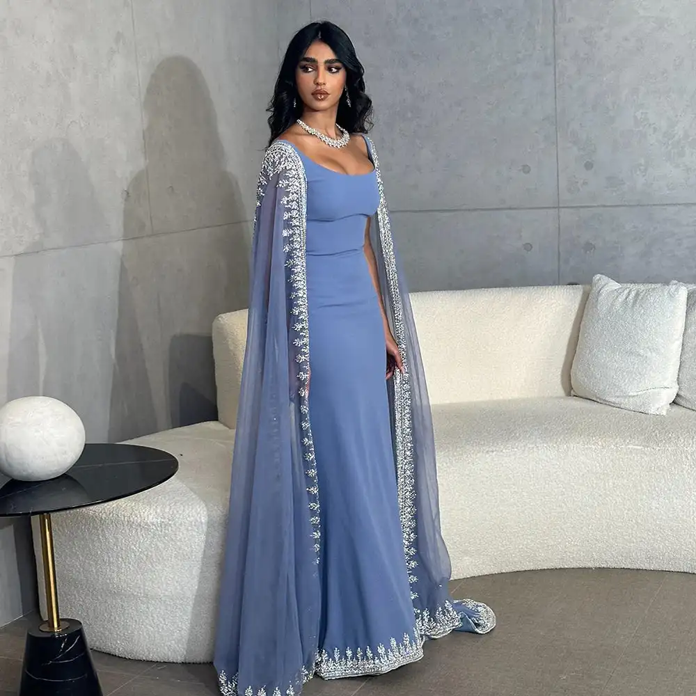 white christmas dresses Izmir Embroidered Cape with Ombré Gown – NACHIKET BARVE main image 1