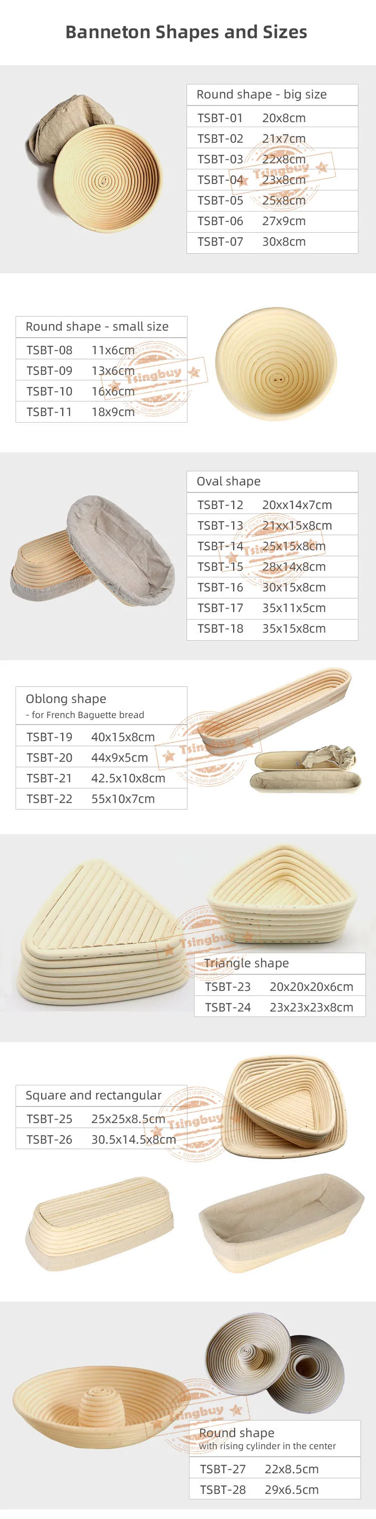 Plenty Of Shape And Size Rattan Bread Proofing Basket,Wooden