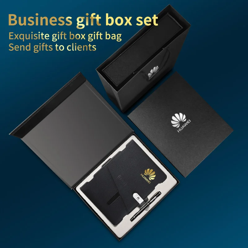 2024 MOQ 1 Set Diary Notebook Custom PU Leather Wireless Charging Powerbank Planner Diary With Calculator and Memory Card