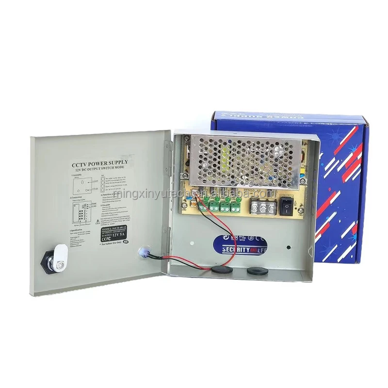 DC 12V 5A 4ch Output 60W Multiple CCTV Power Supply  CCTV Camera System Metal Box Switching Power Supply 12v 5a 10a 15a 20a 30a