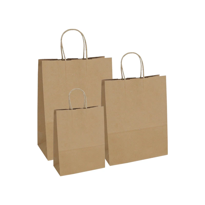 Lb Brown Round Rope Paper Bags Bulk Retail Packaging Bags 100gsm