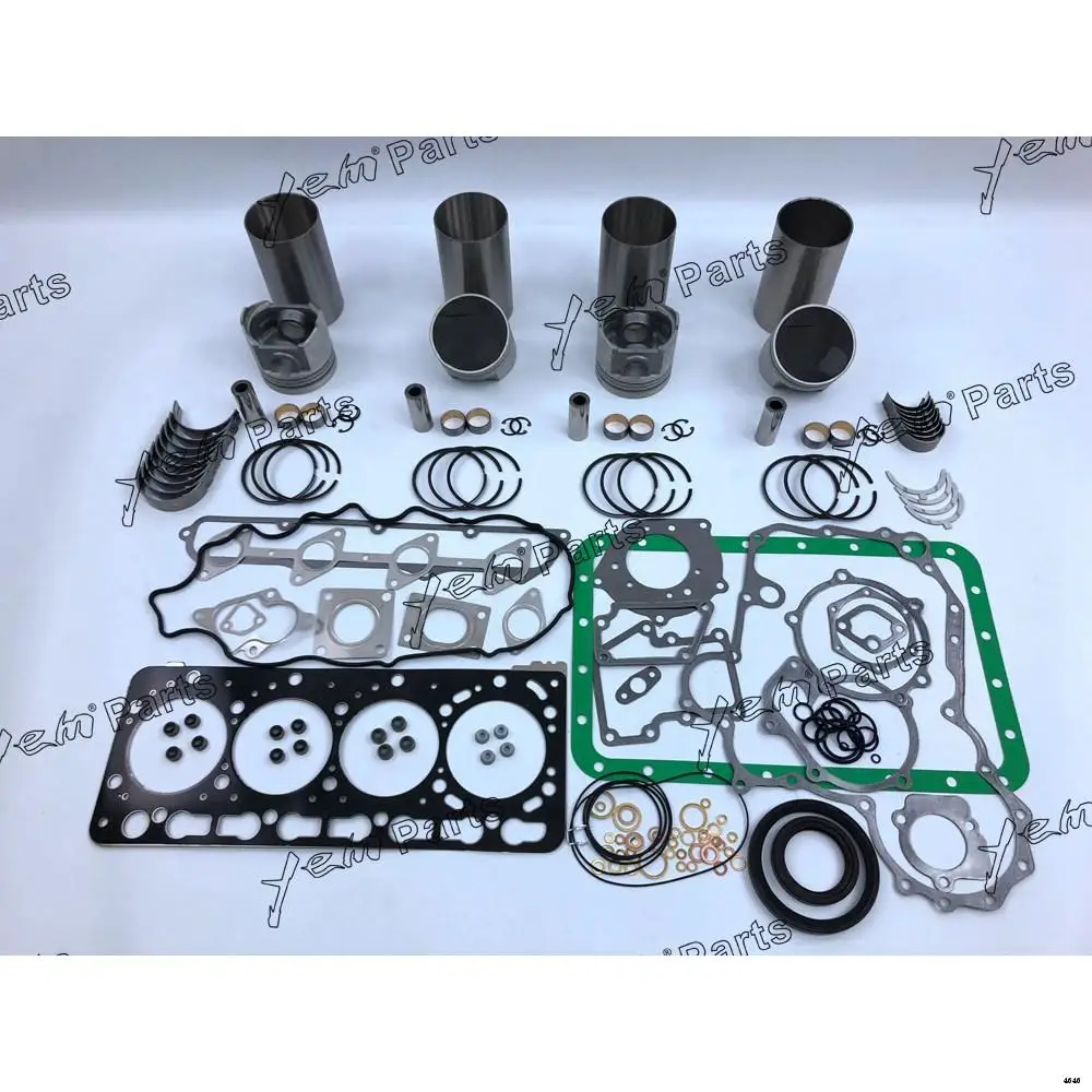 V3300 Engine Overhaul Rebuild Kit With Gasket Set Engine Valves Main Con Rod Bearing for Kubota