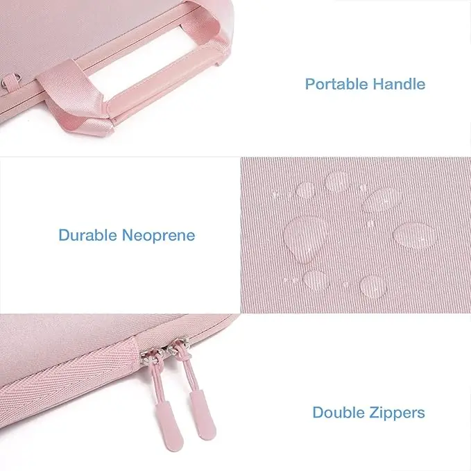 product waterproof women neoprene carrying laptop case sleeve bag computer bag with handle  detachable small battery storage bag-31