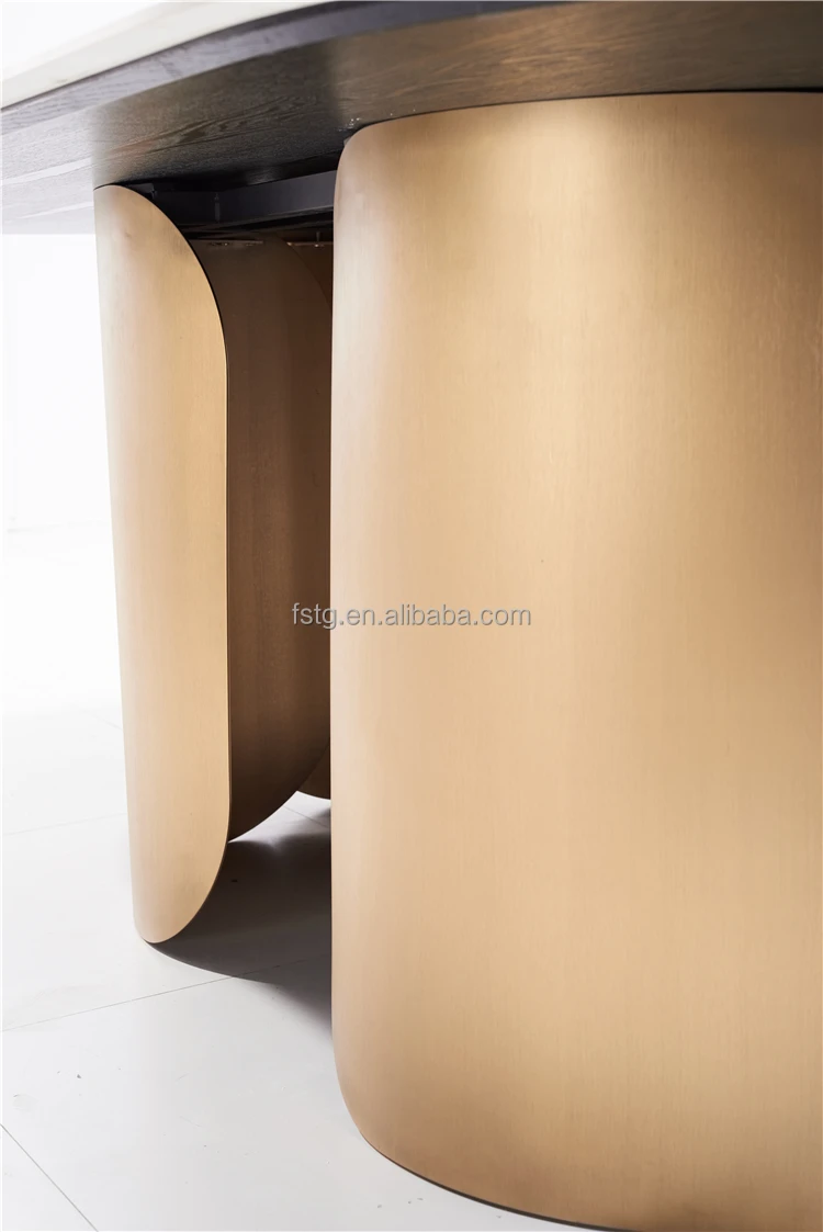 Italian Scandinavian Design Restaurant Brass Metal Oval Marble Dining Table Modern Buy Marble