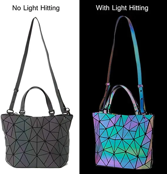 2022 Geometric Handbag Luminous Women Tote Bag Holographic Purses Flash  Reflective Crossbody Hand Bags Luxury