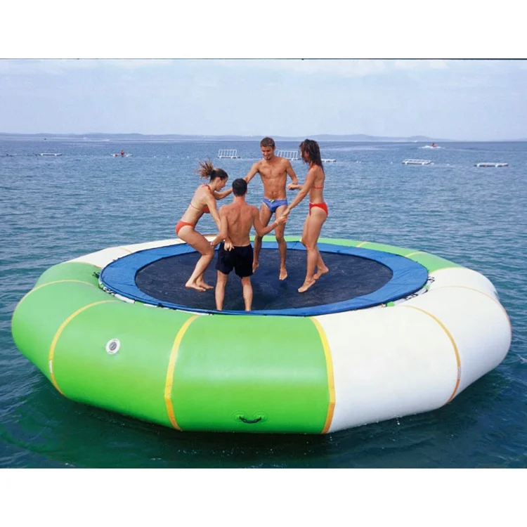 Factory Custom Water Paly Equipment Inflatable Air Bouncer Water Trampoline Jumping Bed