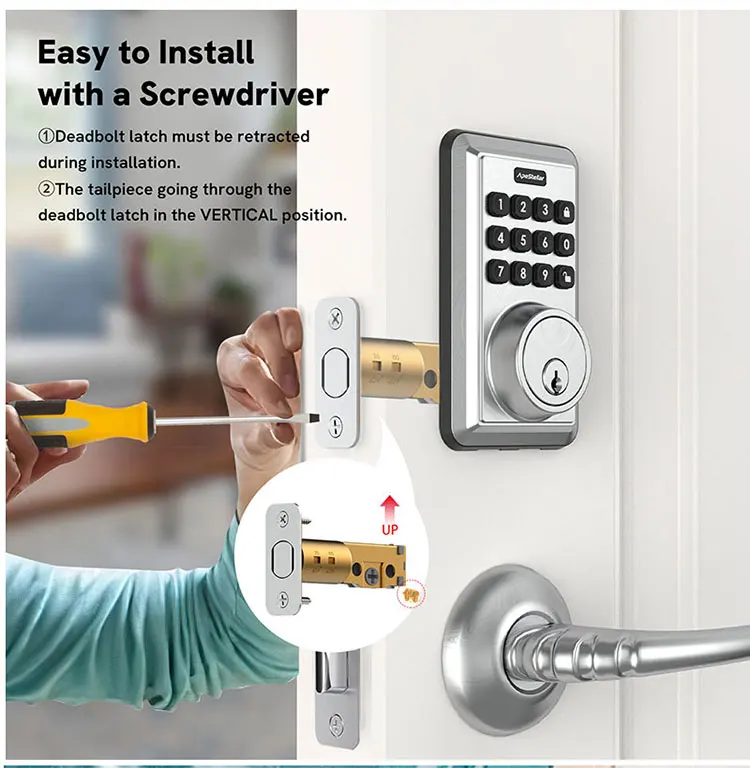 T626 Ansi Usa Waterproof Smart Lock Easy Installation Deadbolts Smart