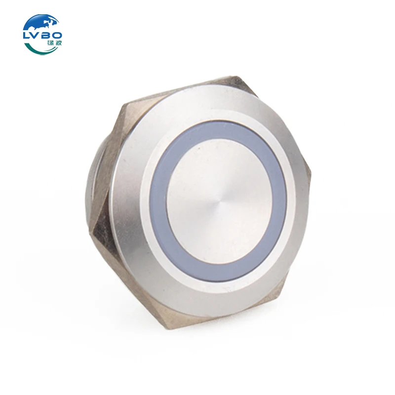 LVBO 22 мм ультра короткая металлическая кнопка сенсорный выключатель из нержавеющей стали со светом ультратонкая микро мгновенная