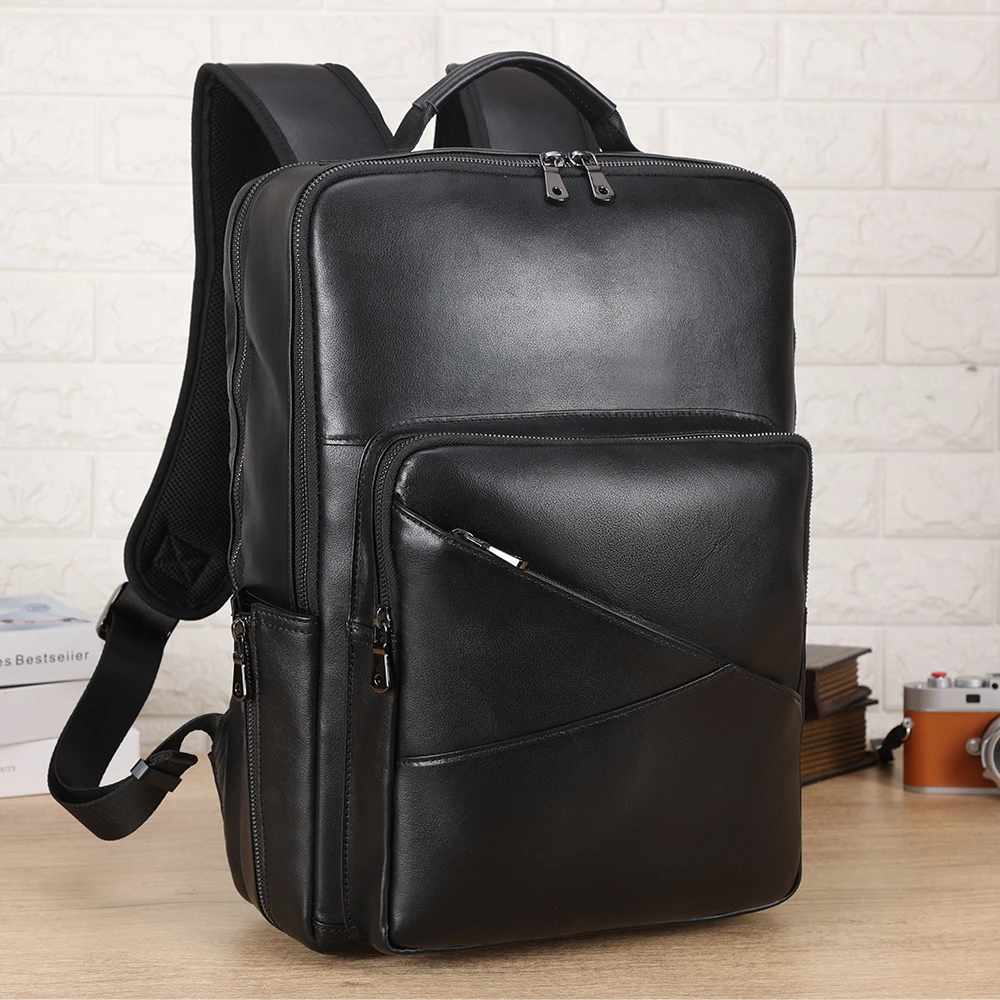 Shop Our Black Pure Cowhide Laptop Backpack Durable Stylish