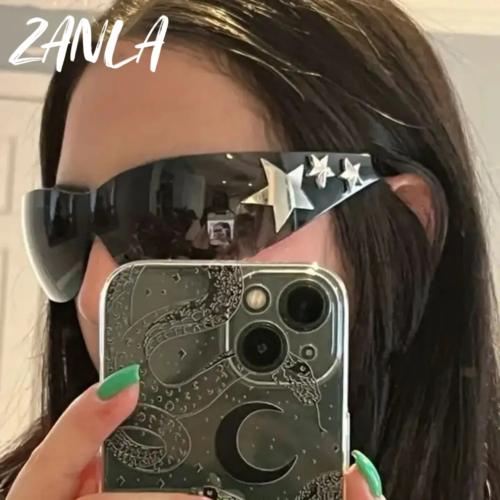 Five-pointed Star Rhinestone Rimless Y2k Sunglasses Women  display picture 2