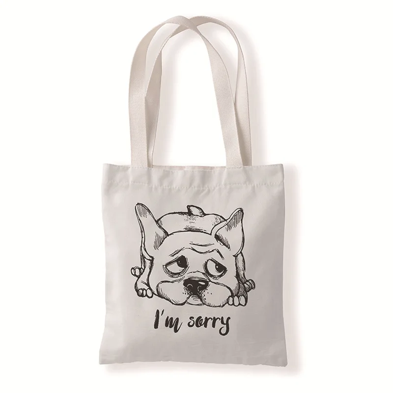 High Quality Cotton Canvas Tote Bag Rope Handle Medium Size Fashionable Letter Pattern Custom Logo Eco-Friendly Shopping Bags details
