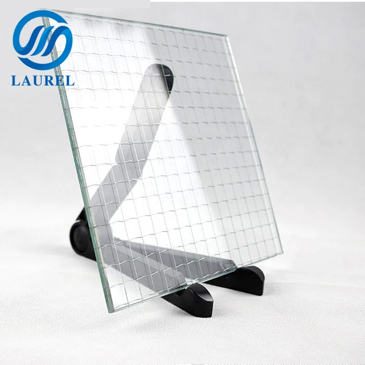 Low Cost 6mm 6.8mm Fire Resistant Tempered Building Glass Safety clear Wired Pattered Glass for Window Glass
