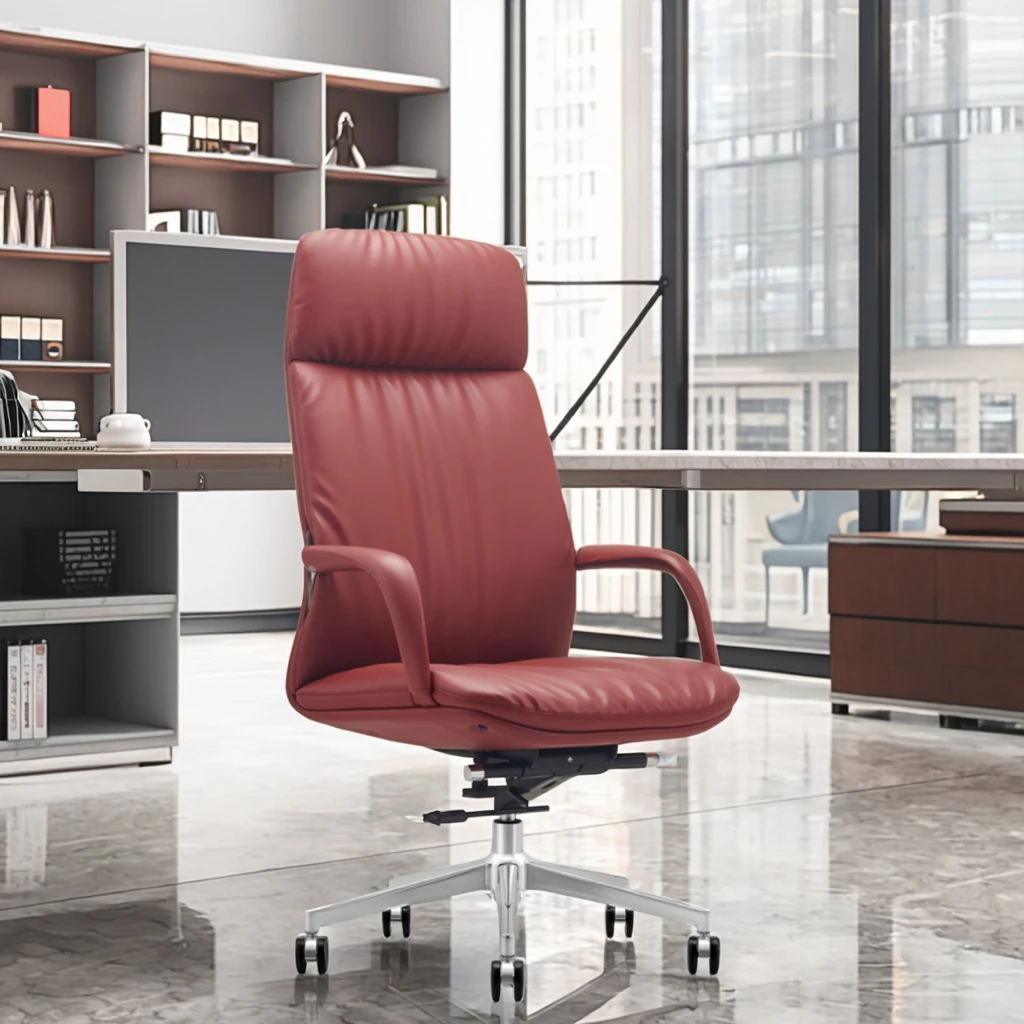 Luxury Double Layer Executive Chair Iron Frame Construction PU Wheels Commercial Installation 6
