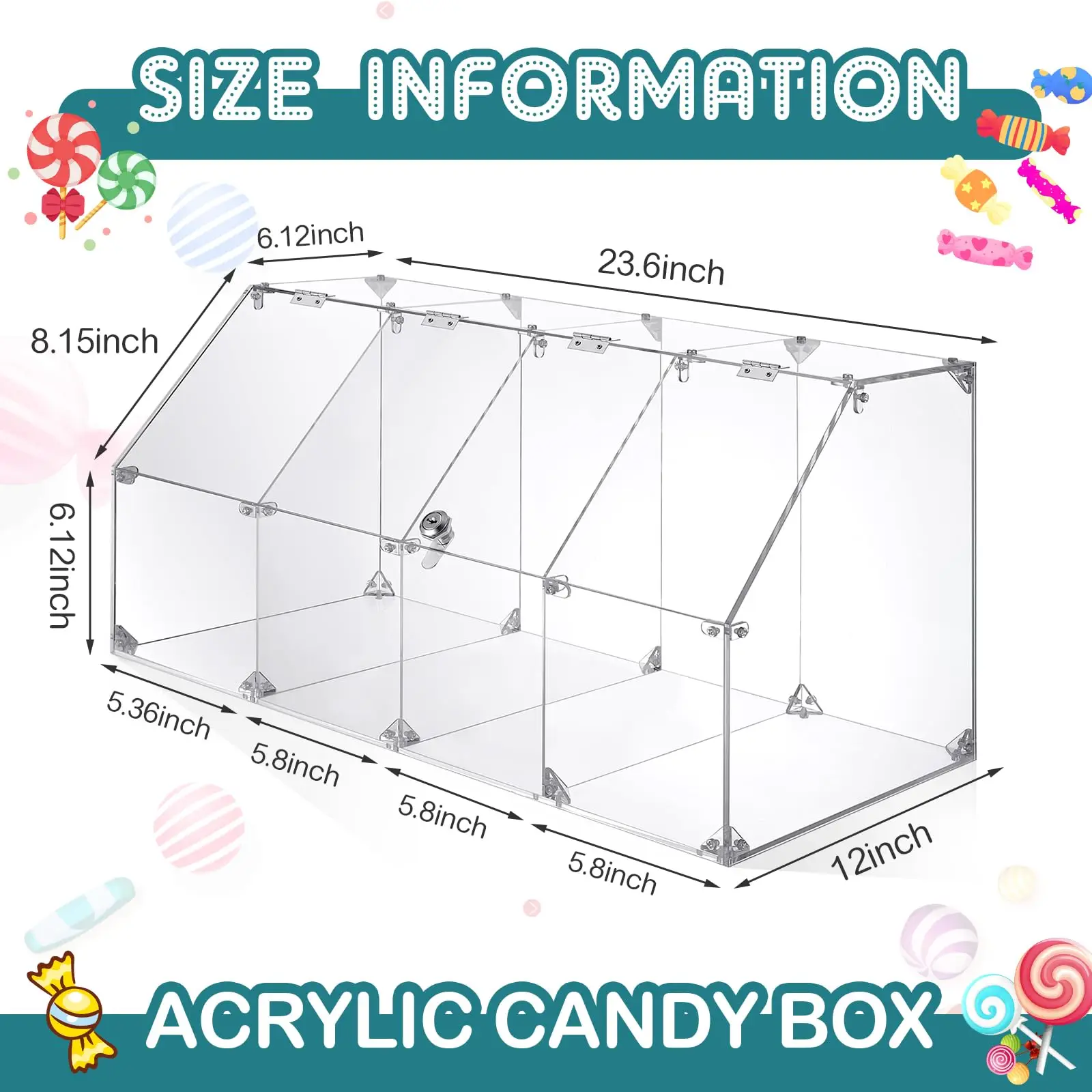 Factory Wholesale Customized High Quality Multi-Purpose Candy Storage Boxes Candy Dispenser Clear  Acrylic Candy Storage Boxes