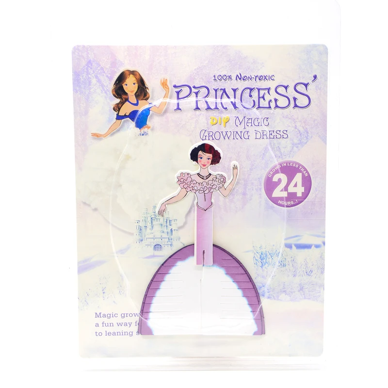 DIY Handmade Princess Purple Science Educational Toys Paper Growing Set Best Christmas Gift for Girls