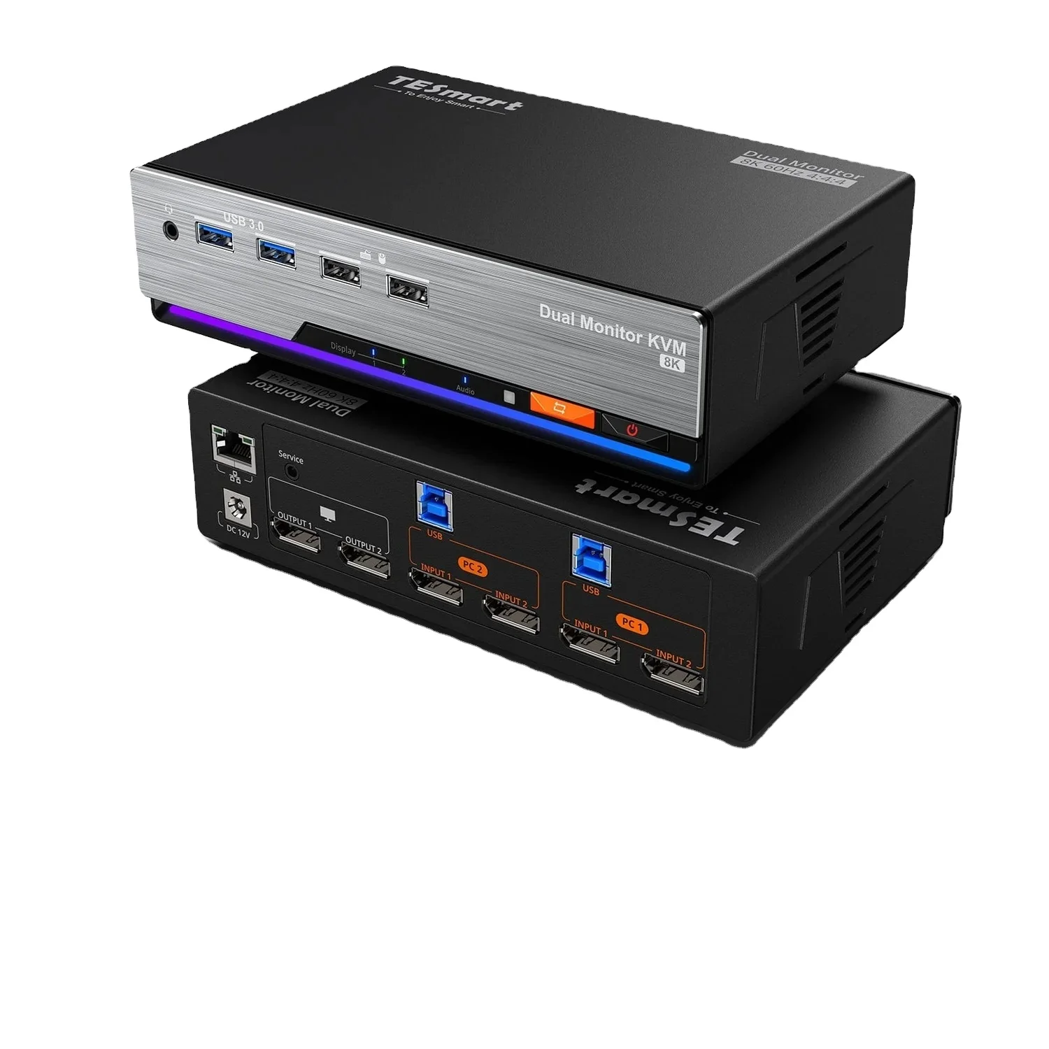 TESmart DP 1.4 Dual 8K@60Hz KVM Switch for 2 PCs & 2 Monitors