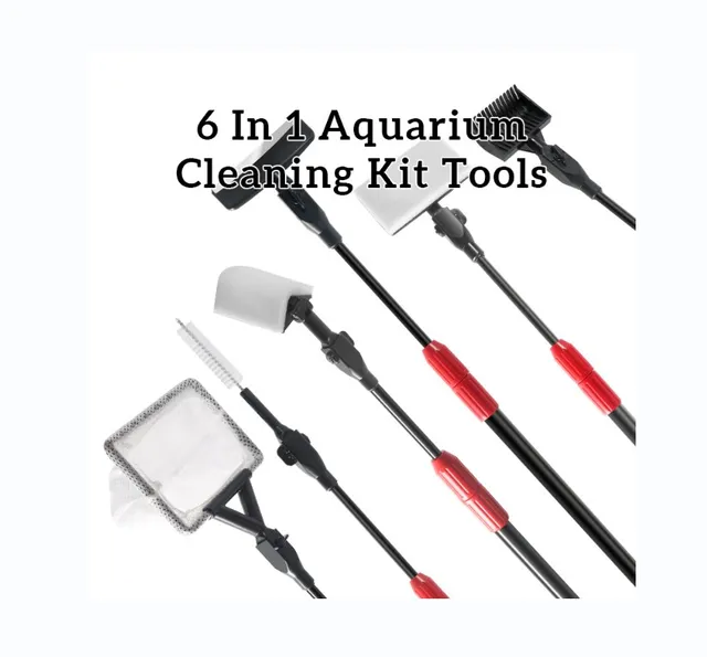 Factory Price Aquarium Cleaning Tools Accessories Algae Removal Blade Six In One Aquarium Cleaning Tools Fish Tank Brush