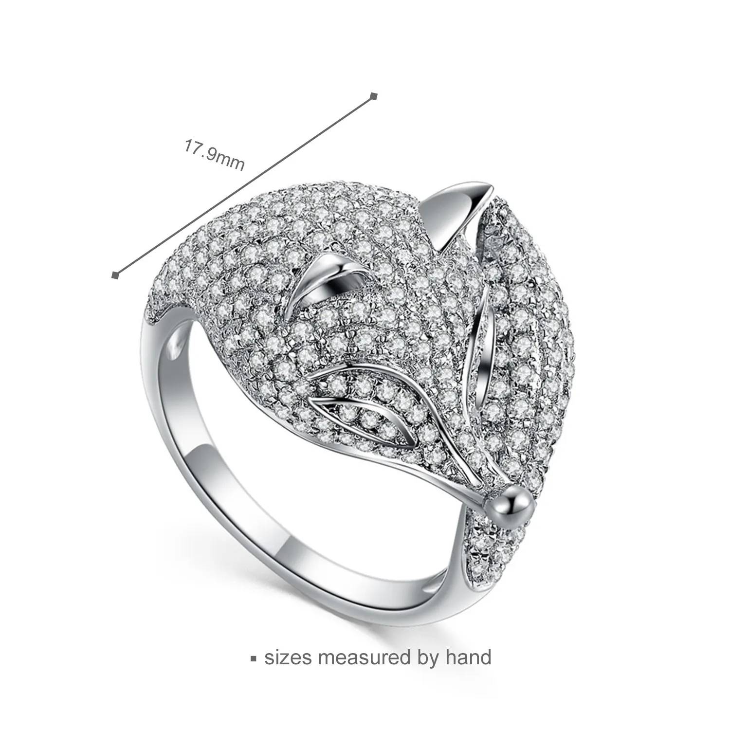Micro Pave CZ Wolf Head Men Ring Defense Totem Wolf jewelry Fashion Hip Hop Rock women Finger Ring(图3)