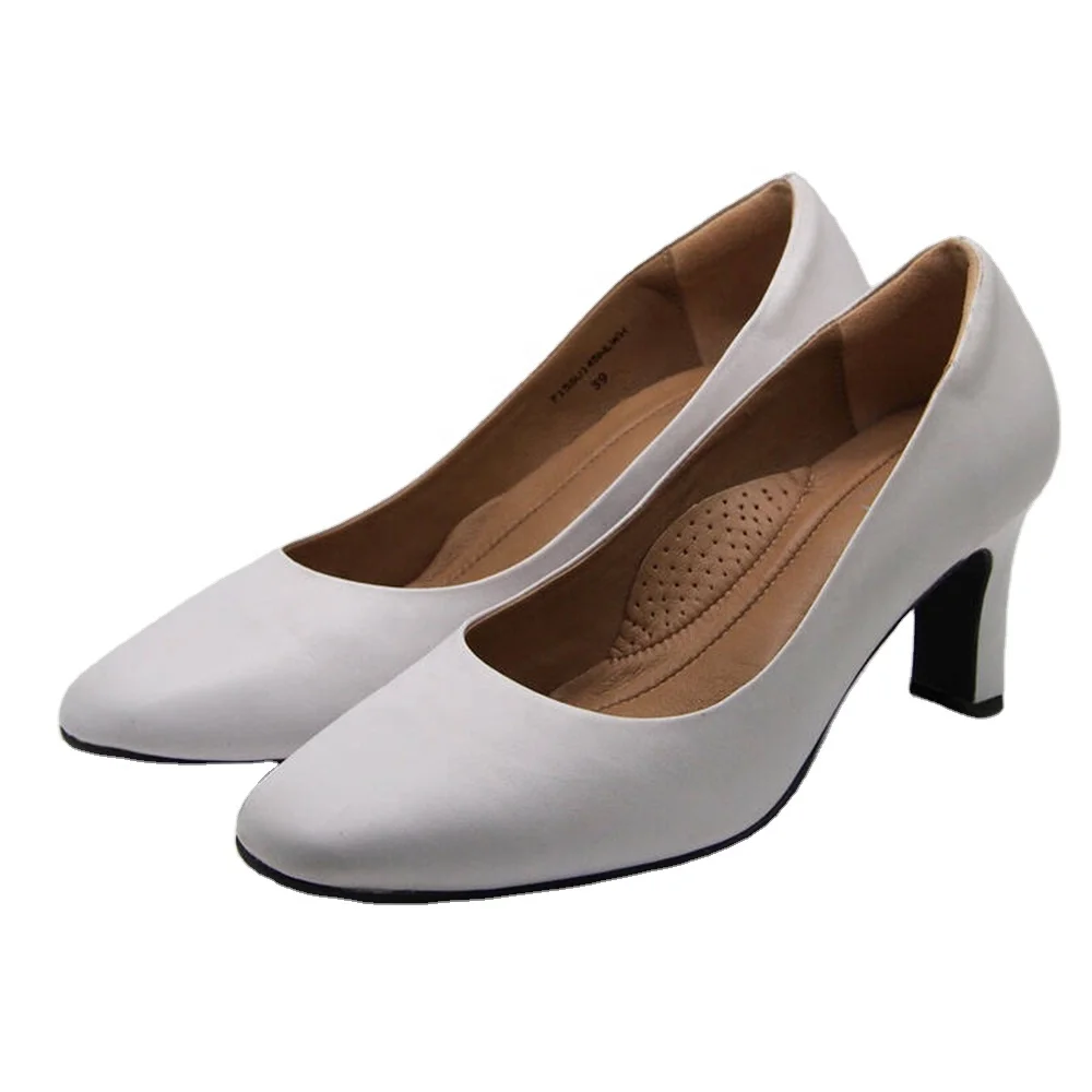 Source Zapatos de enfermería para mujer, calzado de tacón alto de microfibra, SU145MWH, elegante, goma, telas/forro de on