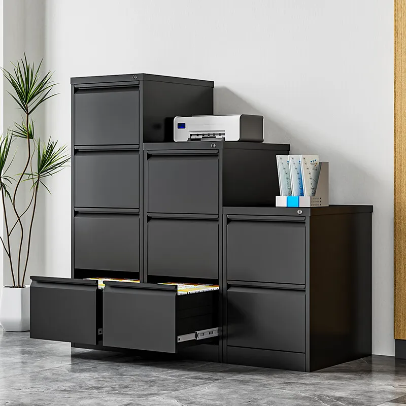 Modern Black Metal Office Filing Storage Drawer Archive Steel