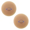 Pasties marroni con piercing in strass blu