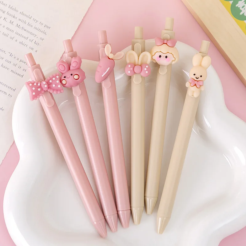 Korean Cute Kawaii Pink Rabbit Black Gel Ink Ballpoint Pen For Girls ...