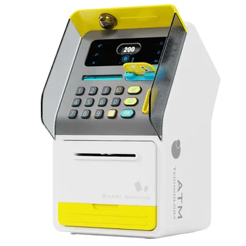 Electronic cartoon cute piggy bank for kid toy adults money saving box ATM machine coin mini atm piggy bank safe children