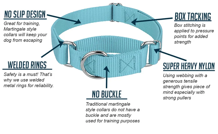 Custom Pattern Logo Polyester Nylon Outdoor Training Martingale Dog Collar Chain Adjustable Custom Martingale Dog Collar