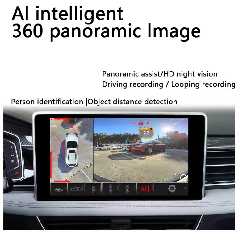 Hongrui AI 3D Bird View Car Camera 360 Panoramic CameraDVR Surround ...