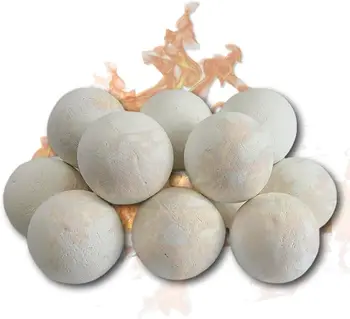 Hot Sale Ceramic Fire Balls White Round Fire Stones Set for Fire Pits 3 Inch Brick Red