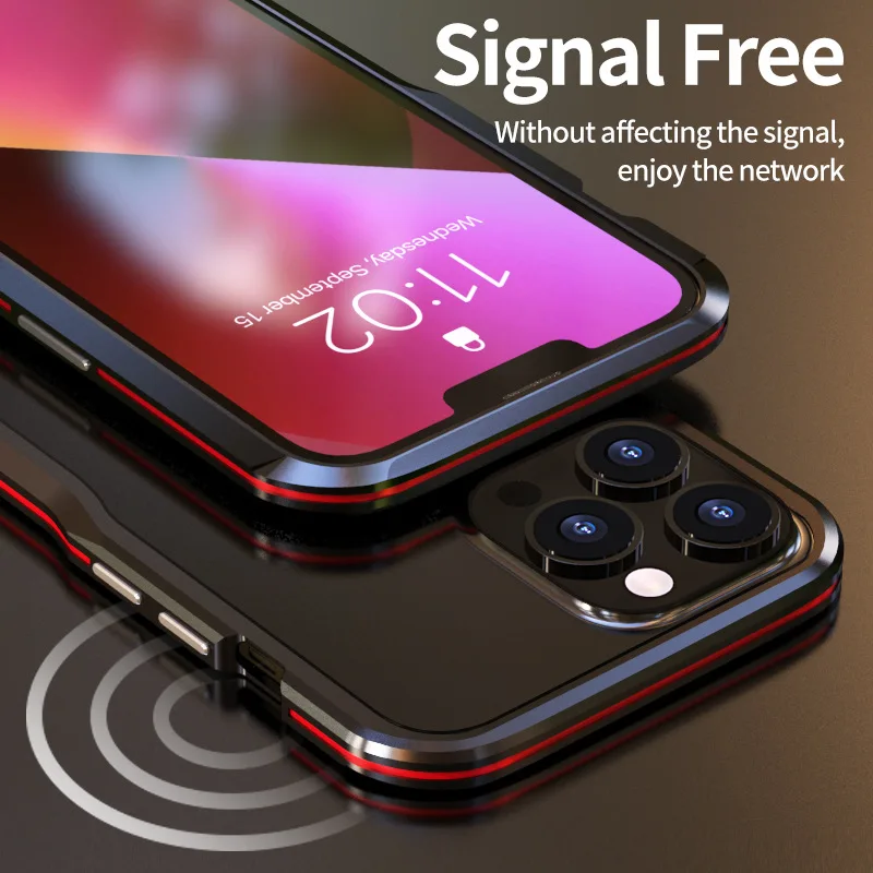 LUPHIE Shockproof Metal Bumper Aluminum Hard Case Cover For - Foto 4