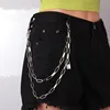 double-layered trouser chain with padlock