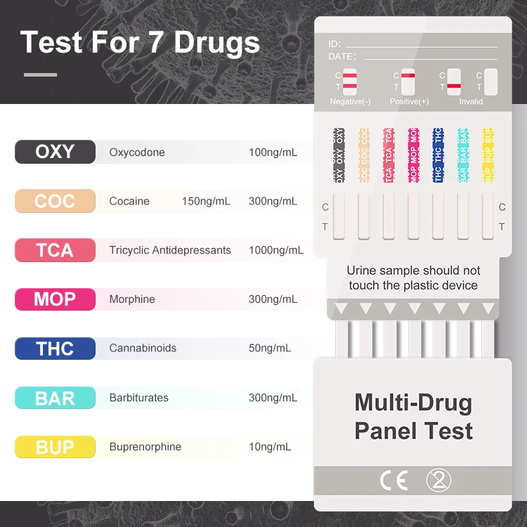 Rapid Manual Urine Drug Test Kit Pathological Analysis Plastic Equipment