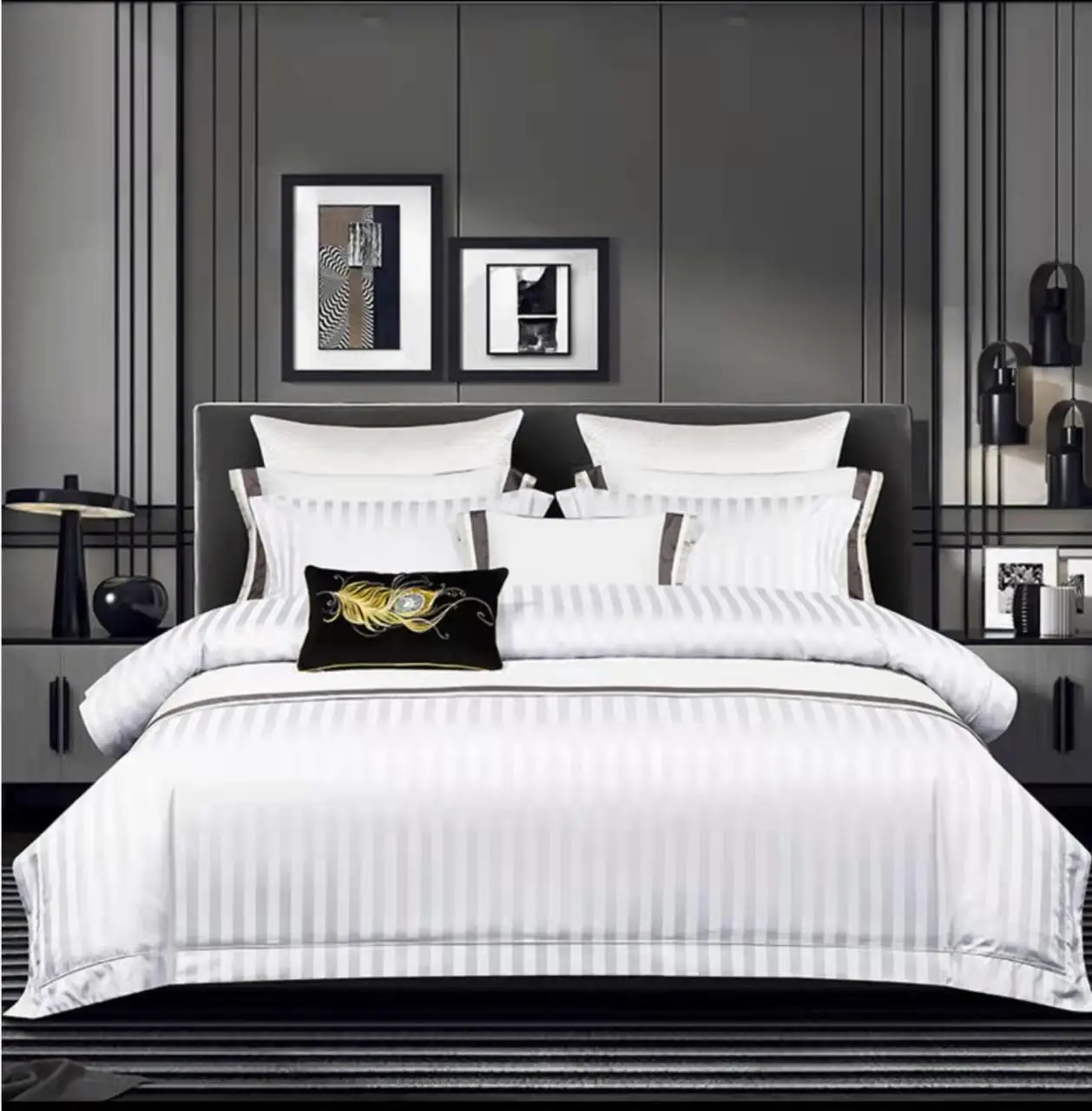 Pretty Pattern 1 Fitted Sheet and Pillowcase Set for King Size Bed Elegant Duvet Covers